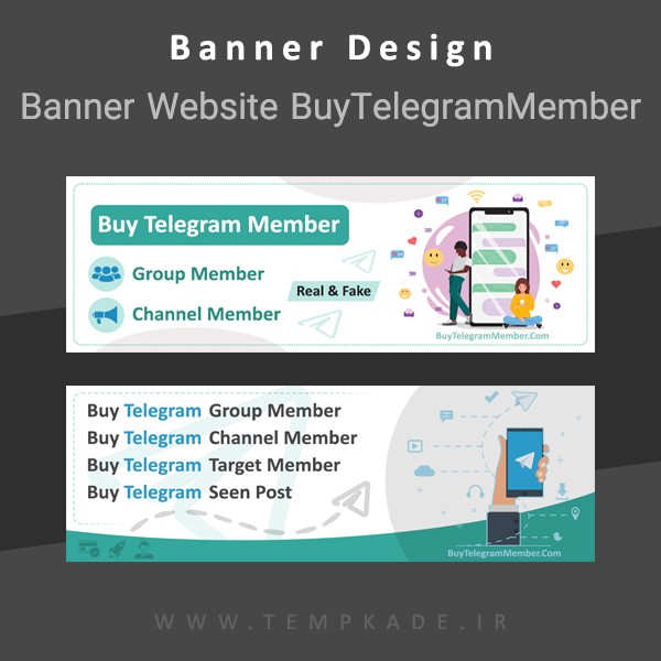 طراحی بنر اسلایدر Buy Telegram Member